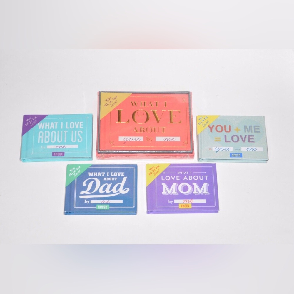 (5) Knock Knock What I Love about You, Us, Mom, Dad, Greeting Card Book Lot